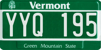 VT license plate YYQ195