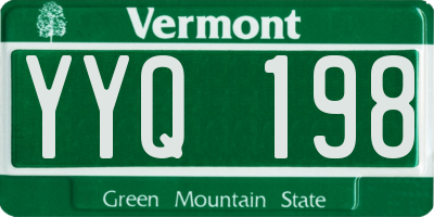 VT license plate YYQ198