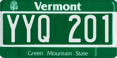 VT license plate YYQ201