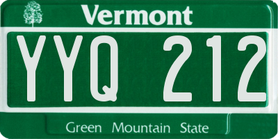 VT license plate YYQ212