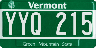 VT license plate YYQ215