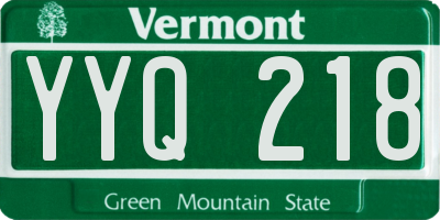VT license plate YYQ218