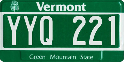 VT license plate YYQ221