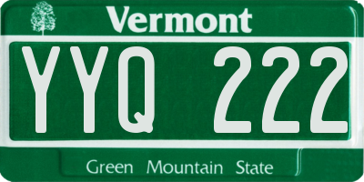 VT license plate YYQ222