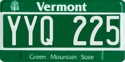 VT license plate YYQ225