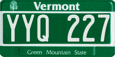VT license plate YYQ227