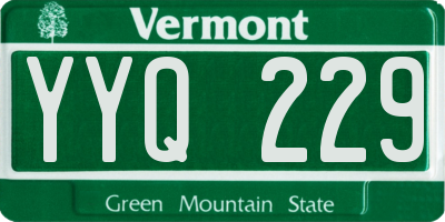VT license plate YYQ229