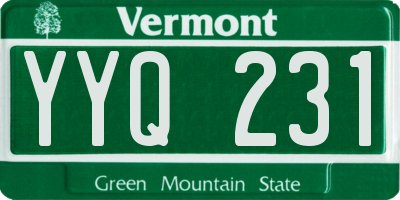 VT license plate YYQ231