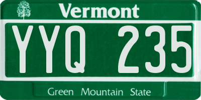 VT license plate YYQ235