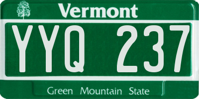 VT license plate YYQ237