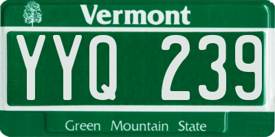 VT license plate YYQ239