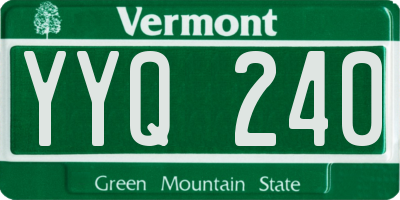 VT license plate YYQ240