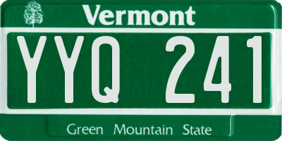 VT license plate YYQ241