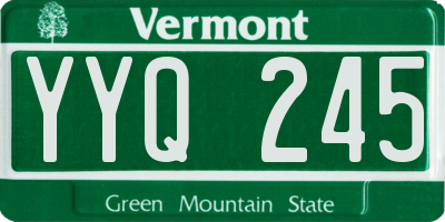 VT license plate YYQ245