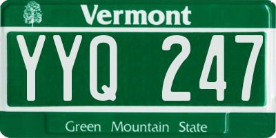 VT license plate YYQ247