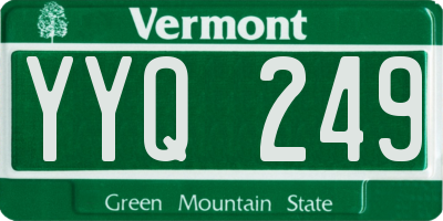 VT license plate YYQ249