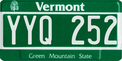 VT license plate YYQ252