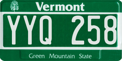 VT license plate YYQ258