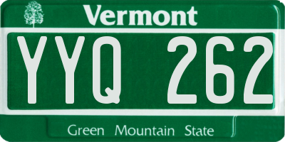 VT license plate YYQ262