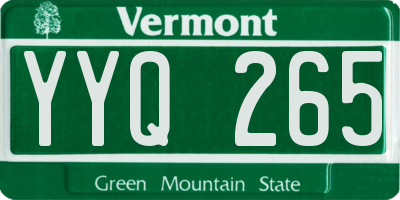 VT license plate YYQ265