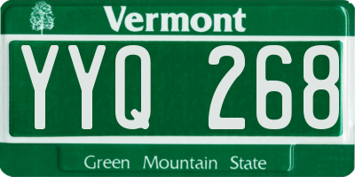 VT license plate YYQ268