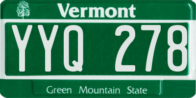 VT license plate YYQ278