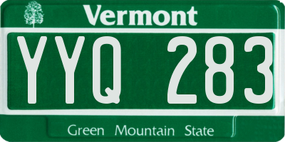 VT license plate YYQ283
