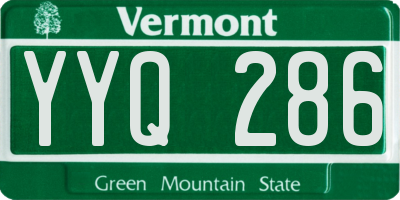 VT license plate YYQ286