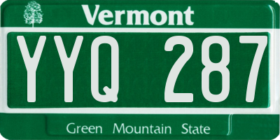 VT license plate YYQ287