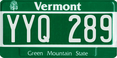 VT license plate YYQ289