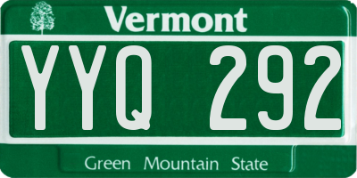 VT license plate YYQ292