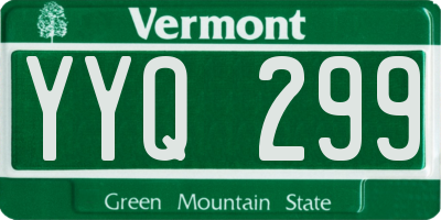 VT license plate YYQ299