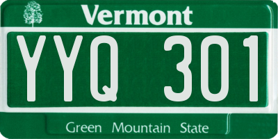 VT license plate YYQ301