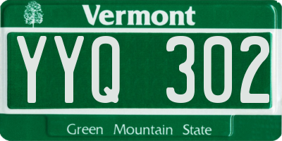 VT license plate YYQ302