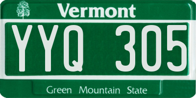 VT license plate YYQ305