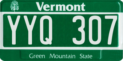 VT license plate YYQ307