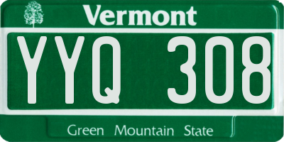 VT license plate YYQ308