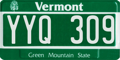 VT license plate YYQ309
