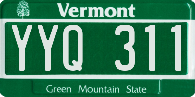 VT license plate YYQ311