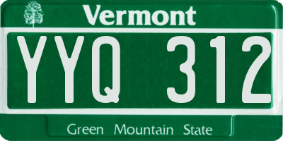 VT license plate YYQ312