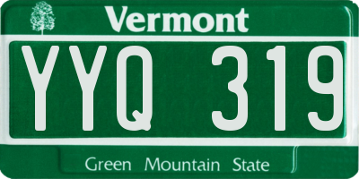 VT license plate YYQ319