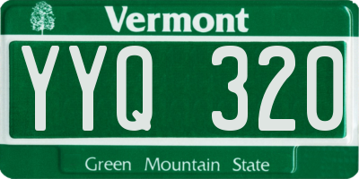 VT license plate YYQ320