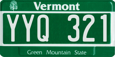 VT license plate YYQ321