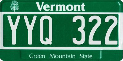 VT license plate YYQ322