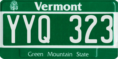VT license plate YYQ323