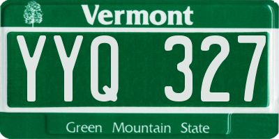 VT license plate YYQ327