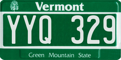 VT license plate YYQ329