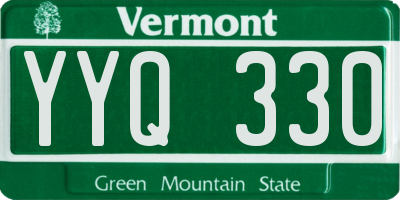 VT license plate YYQ330