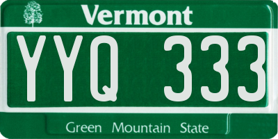 VT license plate YYQ333