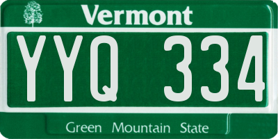 VT license plate YYQ334